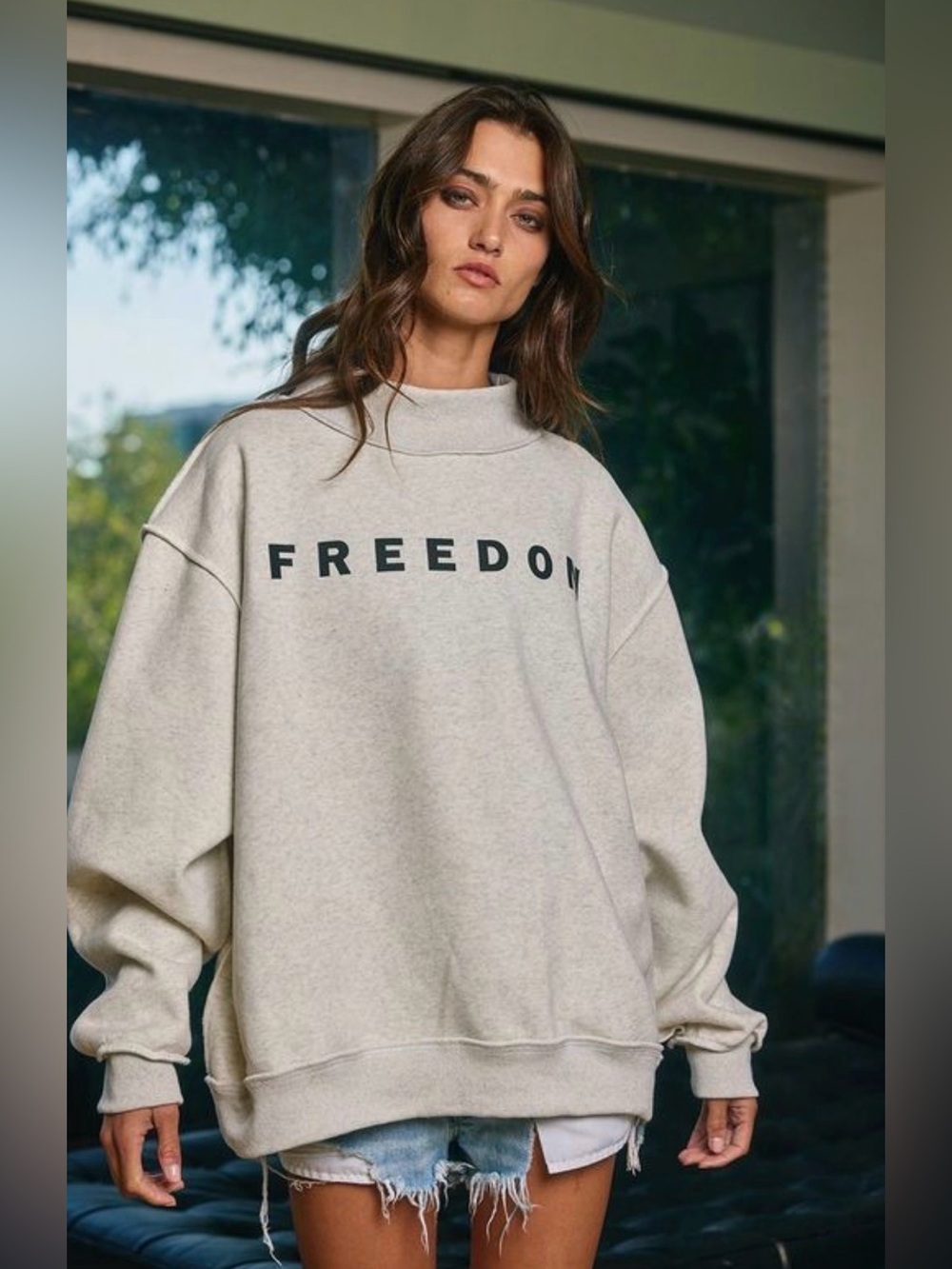 Bucket List Mock Neck Sweatshirt - Size - M/L